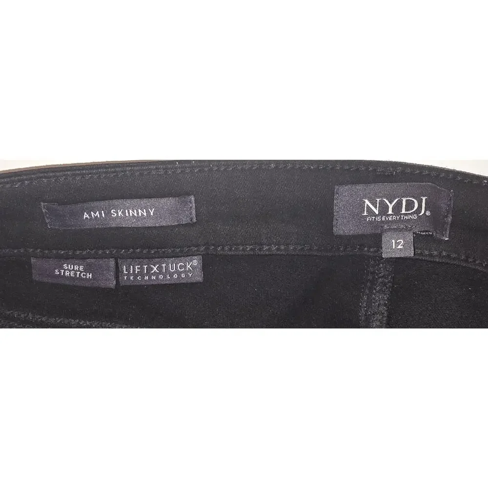NWOT 12 Women's Black Ami Skinny Lift Tuck Jeans by NYDJ MSRP $99 - Picture 7 of 8